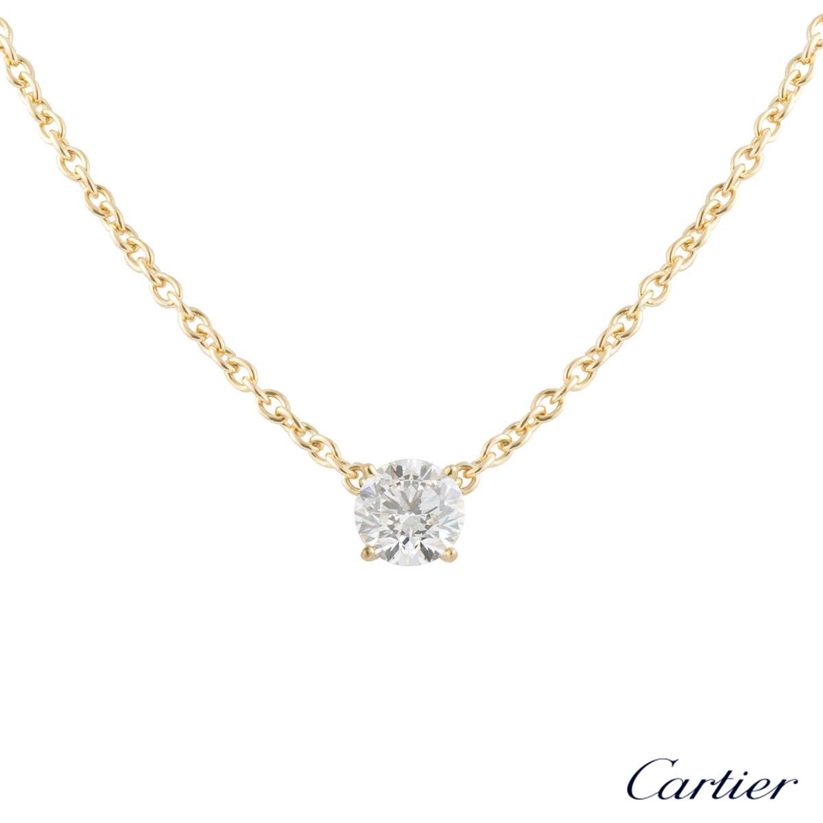 cartier yellow gold diamond necklace